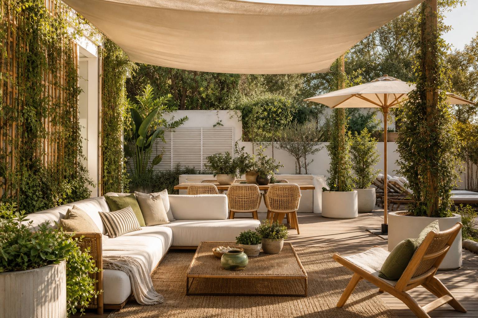 Cómo crear sombra en un jardín sin pérgola