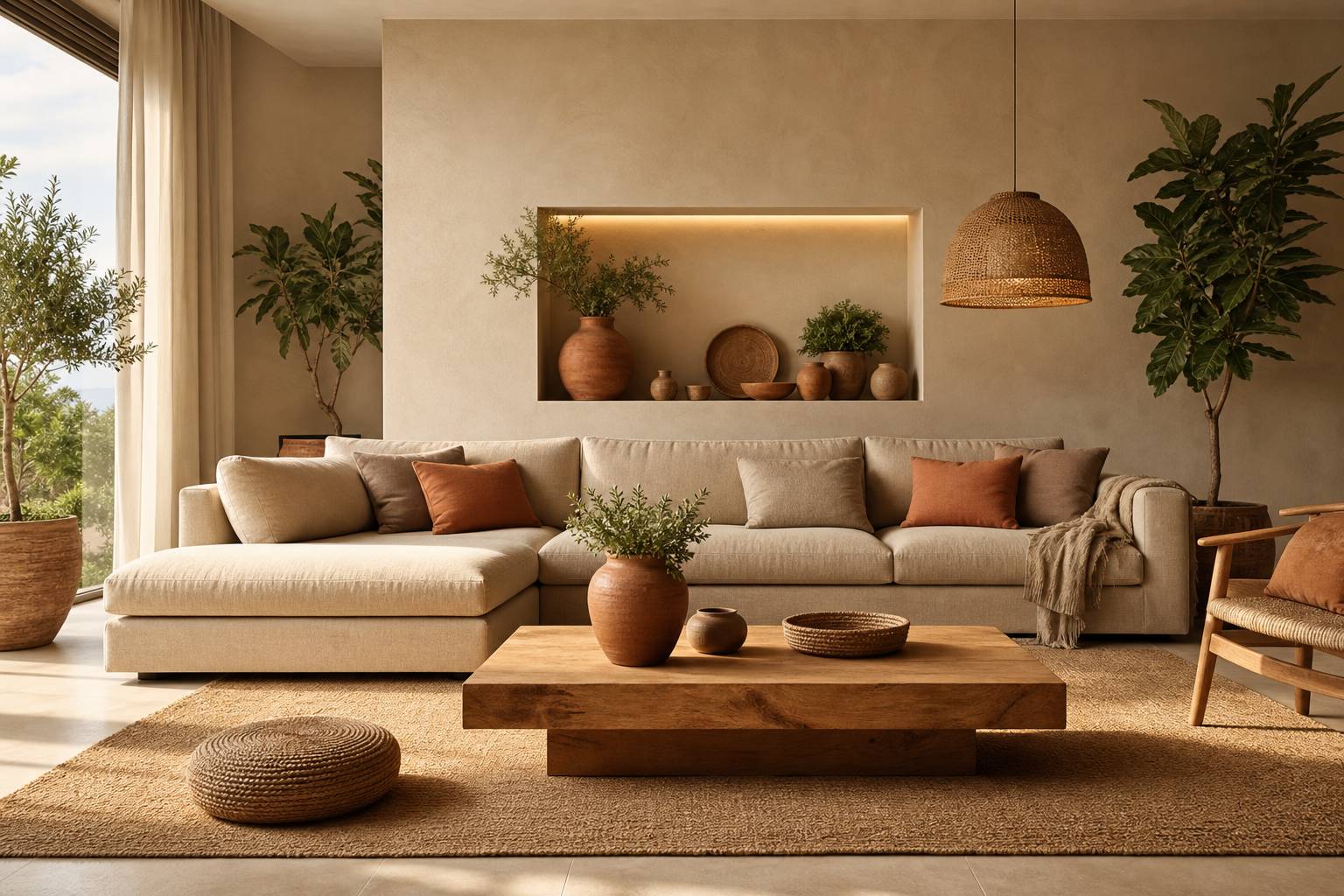 Decoración en tonos tierra para espacios acogedores
