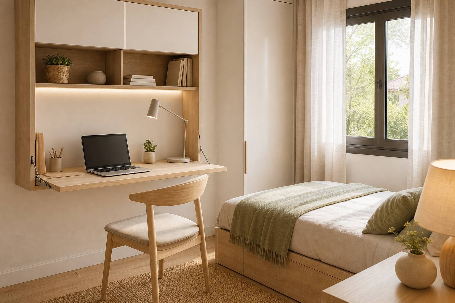 Escritorios plegables para habitaciones reducidas: ideas y claves para teletrabajar